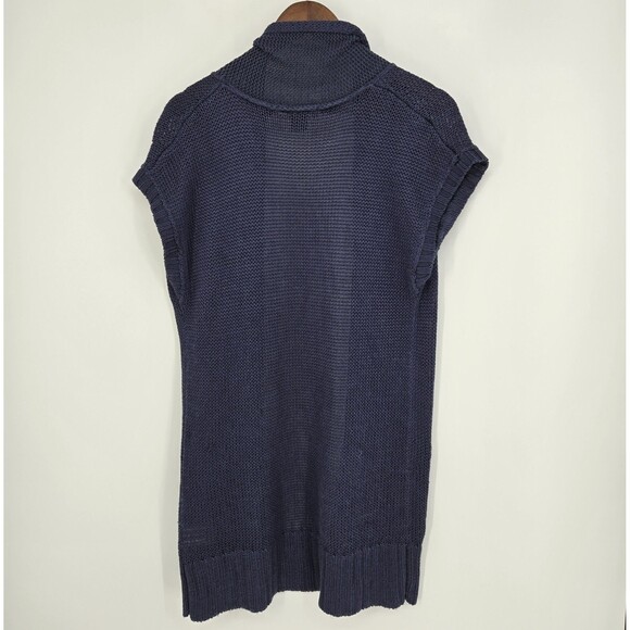 Eddie Bauer Blue Knit Open Front Linen Blend Cardigan Large - Picture 5 of 5